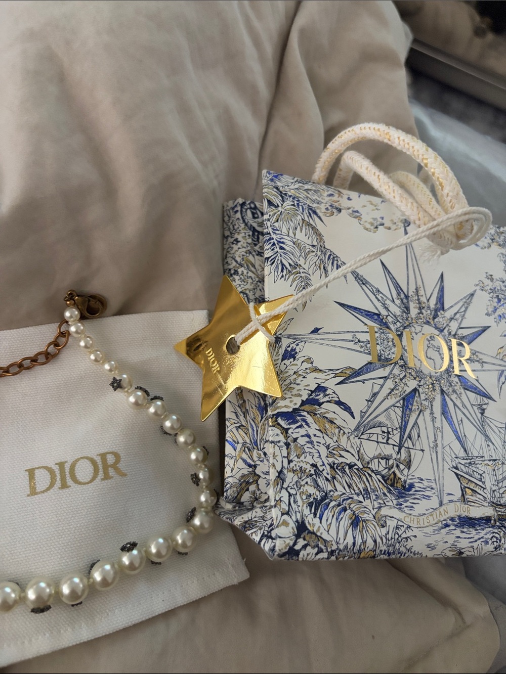 NEW DIOR TEDDY D PEARL CHOKER NECKLACE WITH CRYSTAL MOTIFS timeless Parisian - Picture 12 of 13